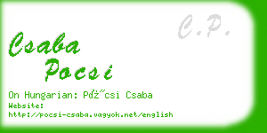 csaba pocsi business card